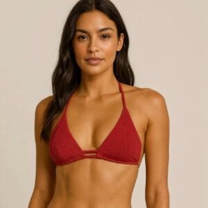 NWT WET Women Rust Textured Bikini Top Reversible UPF 50+ Sun Protection
